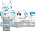 MyHy ZERO Liquid Hydration Packets, Sugar Free Electrolyte Drink Mix for Hydration Support, 여행, 임신, 피트니스, 학사 및 학사 파티를위한 탈수 완화 - 순수, 50 카운트