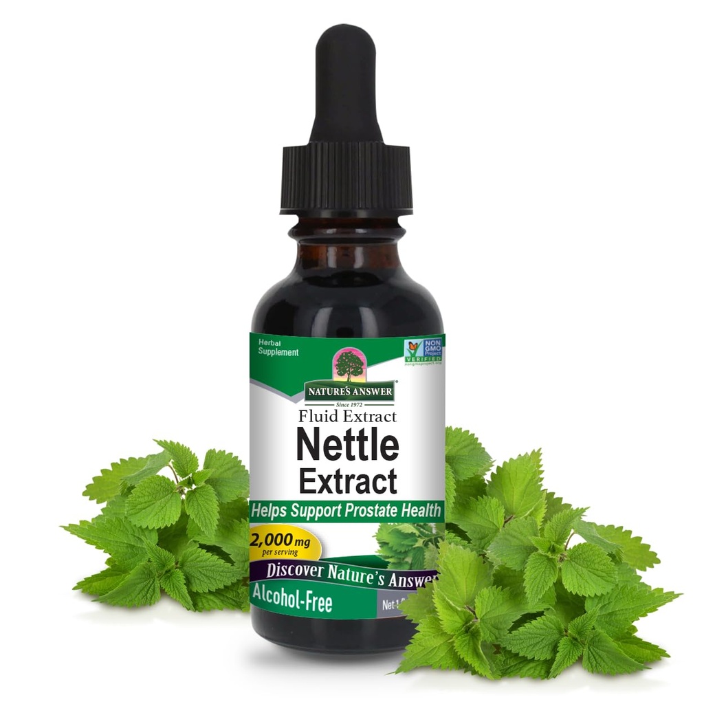 Nature's Answer Nettle Leaf 1oz Extract | Prostate Suppot | Concentrated Dark Green Nettle Leaf Herbal Supplement | Non-GMO, Kosher, Gluten-Free, & Alcohol-Free | 싱글 카운트