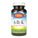 Carlson - 비타민 A, D3, K2, 3000 mcg RAE 비타민 A, 125 mcg 비타민 D3, 90 mcg 비타민 K2 MK-7, 뼈 건물, 칼슘 활용, 120 소프트 젤