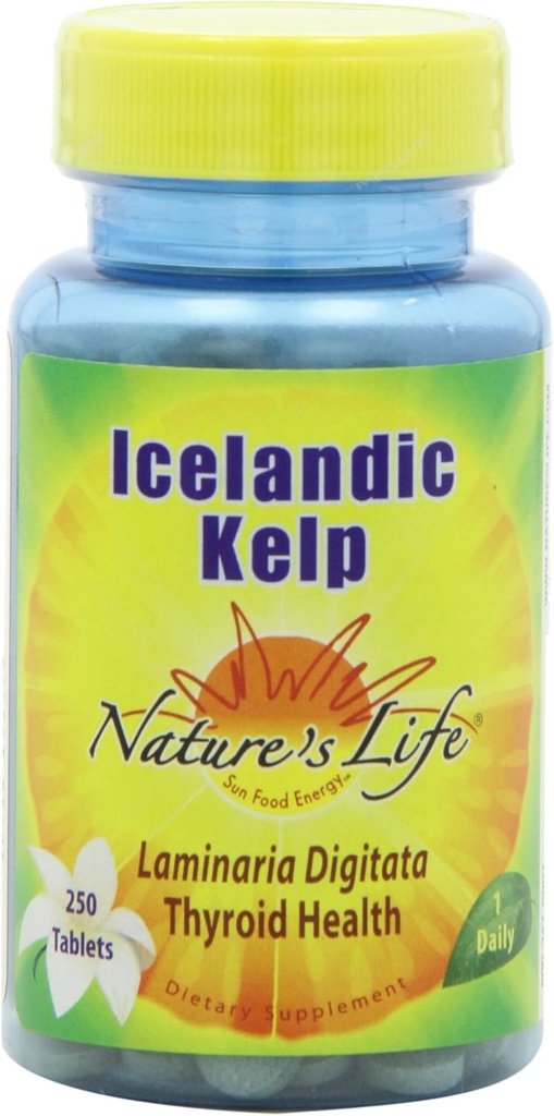 Nature's Life Kelp, 아이슬란드어, 41 Mg, 라미나리아 Digitata, 250 정제, (팩 2)