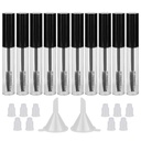 GTHER 10PCS 10ML 빈 마스카라 튜브 병 아이래시 지팡이, 고무 인서트 및 깔때기 오일 / 글로스 오일, DIY 크림 용기 캡, 블랙