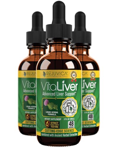 VitaLiver - Liver Health Supplement - 지원 Liver Cleanse & Detox - 흡수를위한 액체 배달 - 우유 이틀, Artichoke, Chanca Piedra, Dandelion & More!