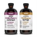 Norm의 농장 Elderberry 추출물 & Wellness Syrup 번들 2 PK - 아이 & 성인을 위한 Immune 지원 Elderberry Syrup - 미국, 순수한, 유력한, 자연적인 성분, Vegan, 글루텐 자유로운, 비 GMO - 8 Oz에서 만드는