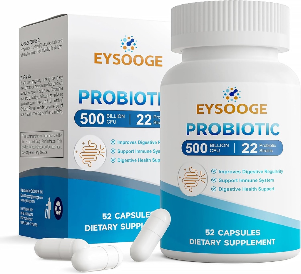 여성과 남성, Pro Formula, Daily Probiotic Supplement, Soothe Occasional Abdominal Discomfort & Bloating, 500 Billion CFU, 22 Strains, 52 캡슐에 대한 Probiotics