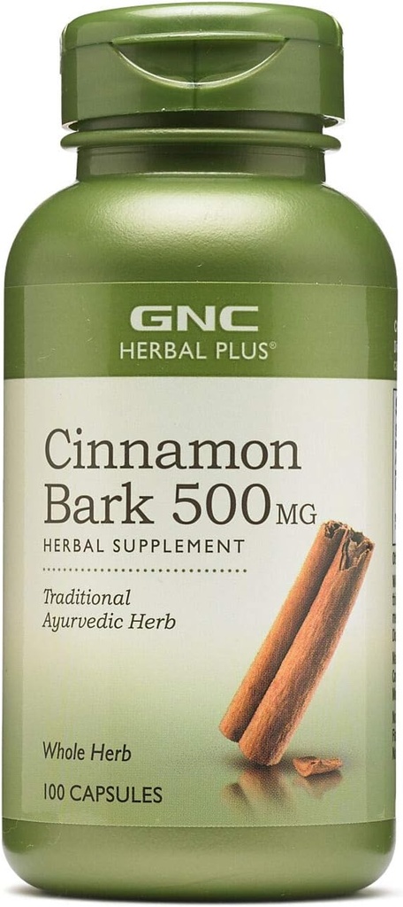 GNC 초본 플러스 계피 Bark 500mg 보충교재, 전통 Ayurvedic 허브, 100 서빙