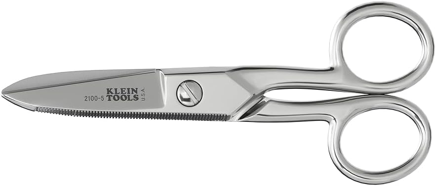 Klein 도구 2100-5 전기 가위, 미국에서 만든, 5.25 인치 컴팩트 가위 절단 및 낮은 전압 작업, 멀티 목적