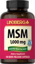 Lindberg MSM 캡슐 1000mg | 150 알약 | 여성과 남성용 보충교재 | Methylsulfonylmethane | Non-GMO, 글루텐 무료