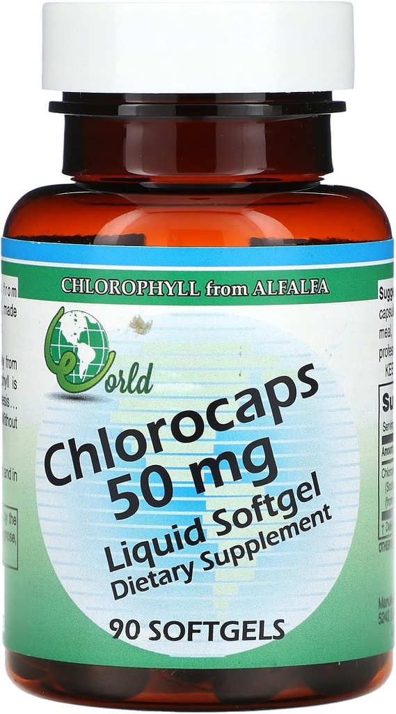 세계 유기 Chlorocaps - 50 mg - 90 Softgels