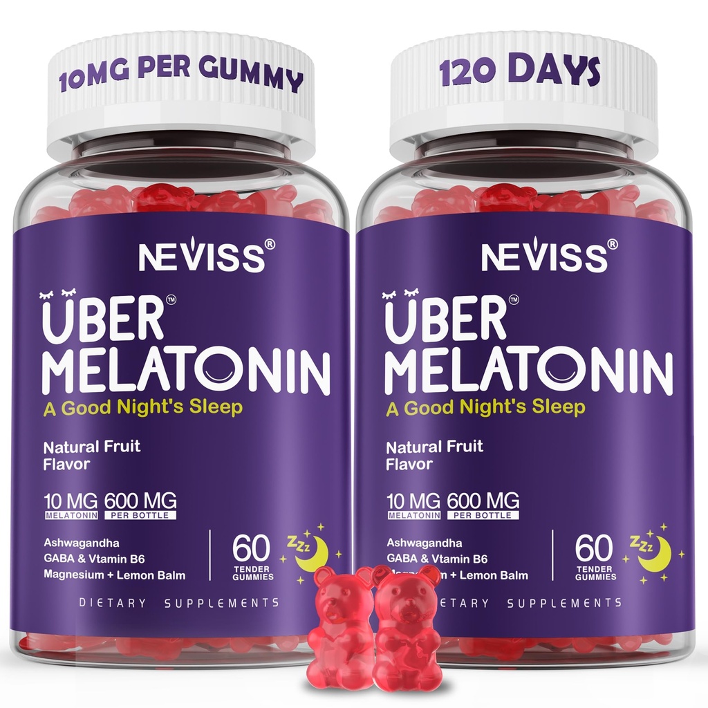 성인을 위한 Melatonin Gummies 10mg 20mg, Ashwagandha, 마그네슘 글리세린, GABA, L-theanine, Valerian 뿌리 & 레몬 발름, 나머지 지원 보충교재, 포도 풍미, 2 팩을 가진 Gummy 당 Melatonin 10 mg
