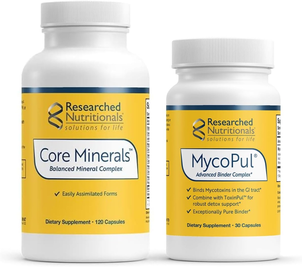 연구 영양 MycoPul Binder & Core Minerals Bundle - Binder 프로토콜 (2 제품) 동안 신체의 미네랄 상태를 지원합니다.