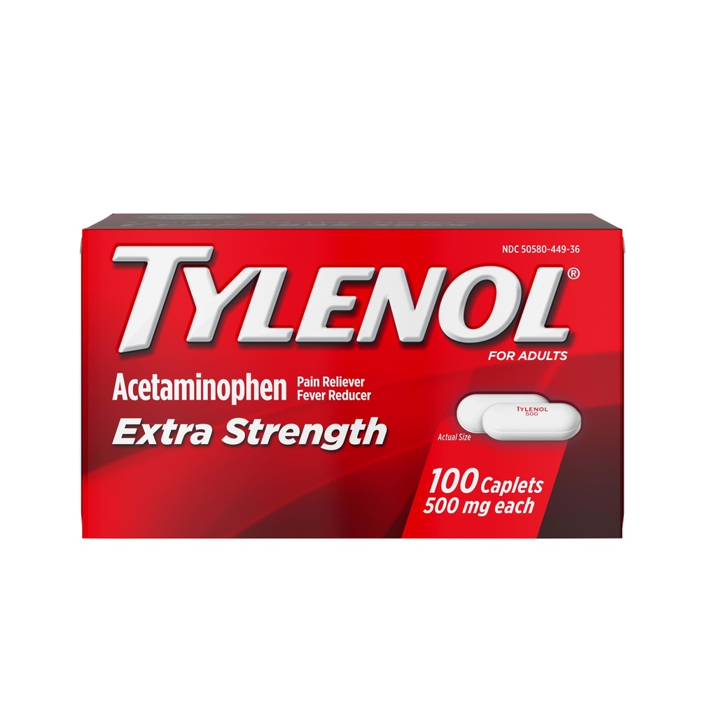 Tylenol 여분 힘 고통 구호 알약, Acetaminophen 500mg Caplets, 두통, 두통, 두통, 두통 & Minor 관절염, 100개의 조사 병을 위한 고통 Reliever 및 발열기 약