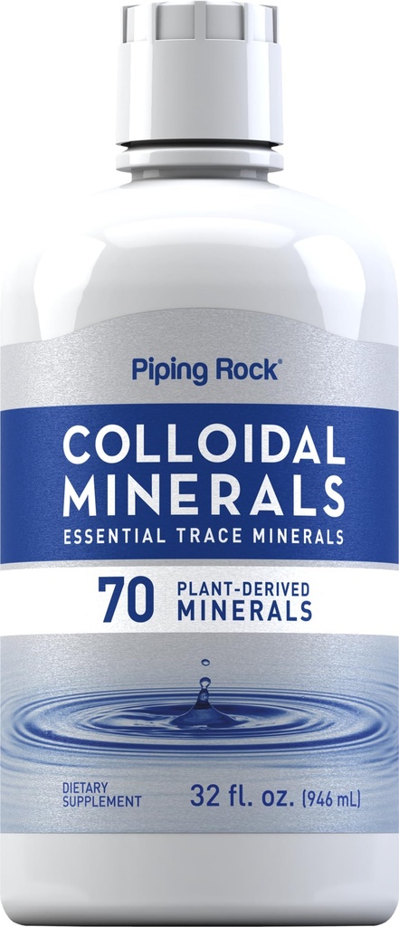 Piping Rock Colloidal Minerals Liquid | 32 fl oz | 불확실한 Tincture Supplement | 플랜트의 본질적인 추적 미네랄 | 채식주의, 비 GMO, 글루텐 프리
