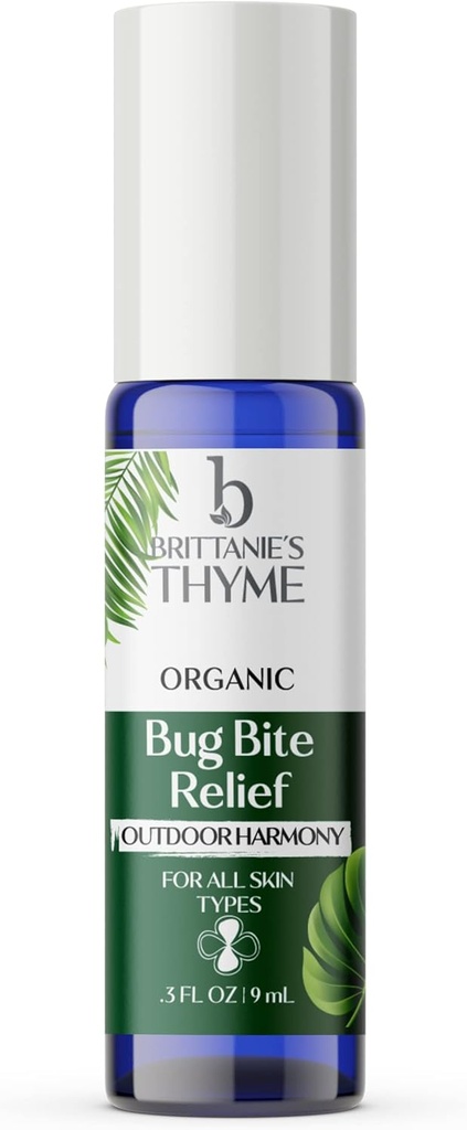 Brittanie의 Thyme Organic Bug Bite Relief - .3oz (Pack of 1) - Stings, Bites, Scrapes 및 Minor Burns의 빠른 구호