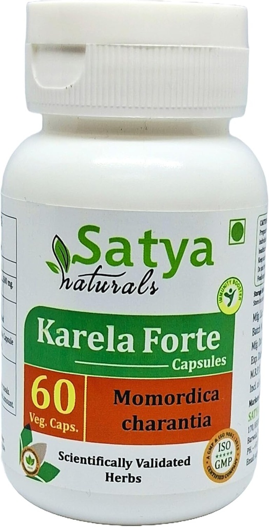 Bitter Melon Forte 캡슐 500 mg. 60 Veg. 캡슐 | Karela (Momordica Charantia) 남성과 여성에 대 한 캡슐을 추출 | Ayurvedic 초본 보충/약 | 10:1 Forte (1 병 60 캡슐)