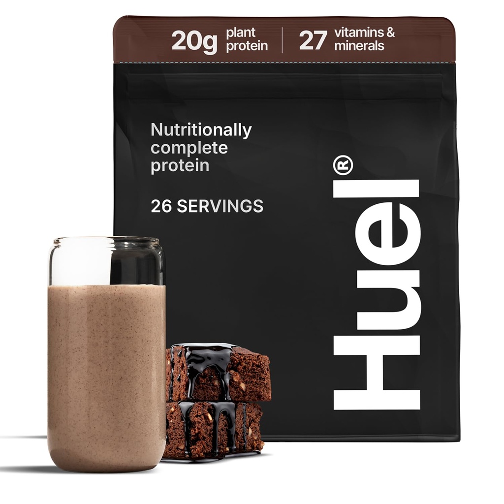 Huel Vegan Protein Powder | 초콜렛 필러 브라운 | 완전 영양 | 20g Protein Powder | 100 % Plant-Based | 27 Vitamins & Minerals, Gluten Free, Non-GMO, Lactose Free | 26 서빙
