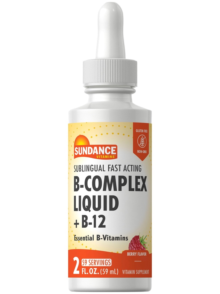 Sundance Sublingual Vitamin B Complex | 2 Fluid Ounces | B-12 | 베리 맛 | 채식주의, 비 GMO, 글루텐 무료 보충