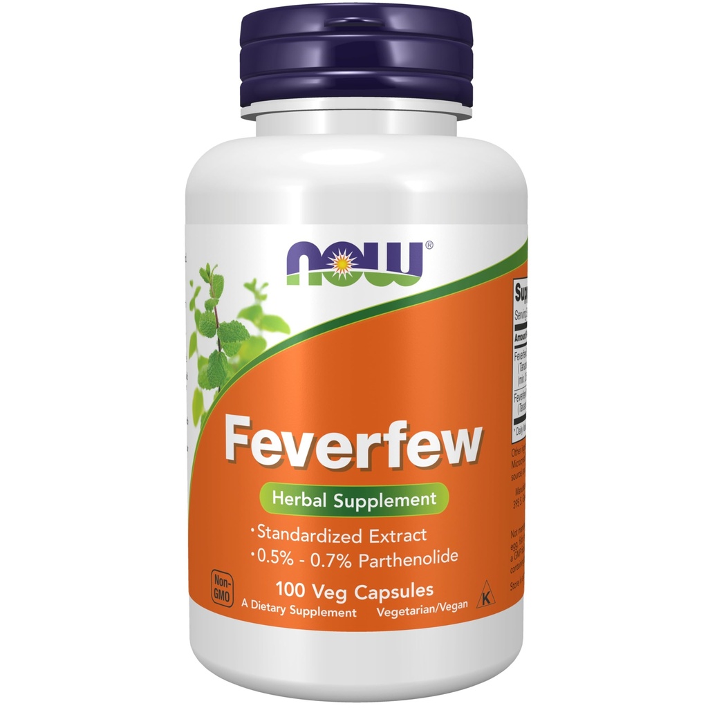 지금 보충 교재, 0.5%를 가진 Feverfew - 0.7% Parthenolide, 초본 보충교재, 100 Veg 캡슐 (1의 포장)