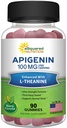 L-Theanine 100mg Gummies를 가진 Apigenin 100mg - 수면을 위한 Apigenin 보충교재 - 캡슐, 알약, 분말 & 차에 자연적인 추출물 거미 대안 - 봉사 당 2