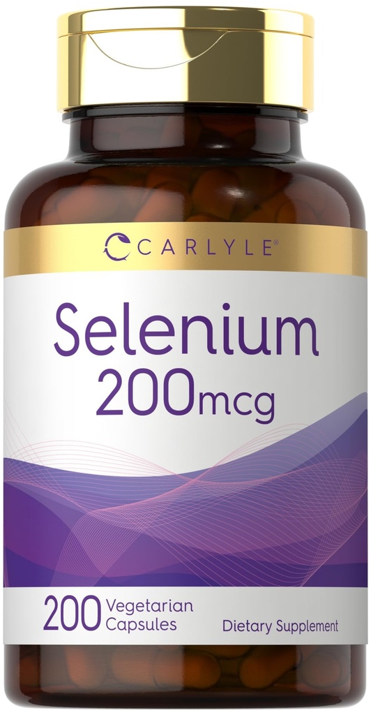 Carlyle Yeast Free Selenium 200 mcg | 200 캡슐 | L-Selenomethionine Essential Mineral | 채식주의, 비 GMO 및 글루텐 무료 보충