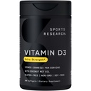 스포츠 연구 ® 비타민 D3 w/Coconut MCT 기름 - 높은 힘 비타민 D3 5000iu (125mcg) Immune & 뼈 지원을 위한 보충교재 - 씨 기름 자유로운 - 비 GMO - 글루텐 자유로운 (360 액체 Softgel)