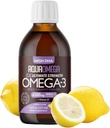 5X 궁극적인 힘 Omega 3 물고기 기름 액체, 물고기 기름은 높은 DHA와 EPA Omega3 지방산, 비타민 D, 7.60 floz, 레몬 풍미를 가진 높은 힘 Omega 3를 보충합니다