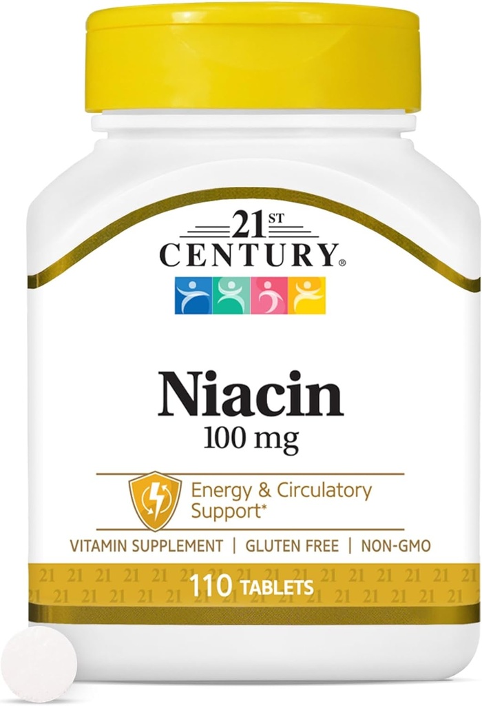 21 세기 Niacin 정제, 100 mg, 110 조사