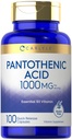 Carlyle Pantothenic Acid | 1000mg | 100 캡슐 | 필수 B5 비타민 | 비 GMO, 글루텐 프리 보충교재