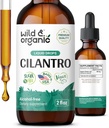 야생 & 유기 Cilantro 드롭 - 액체 Cilantro 보충으로 해독 - Coriander Leaf Extract Tincture - Vegan, Sugar & Alcohol-Free - 2 fl oz