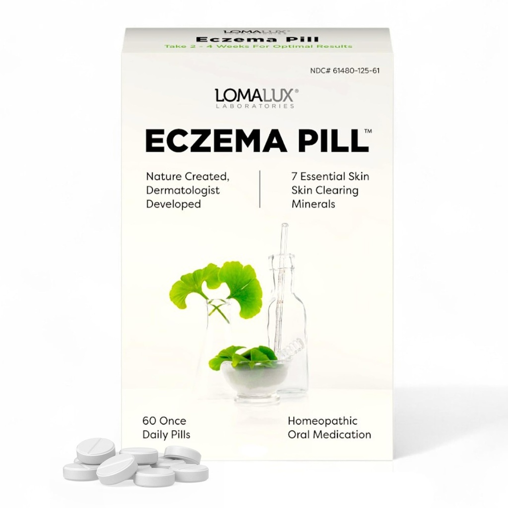 Loma Lux Eczema 알약 - 자연 Eczema 치료 구호 Remedy - 피부과 개발 - 7 미네랄 Clear & Severe Eczema Scaling, Rash, Anti Itch Skin Body Face for Adults, Kids, Toddlers