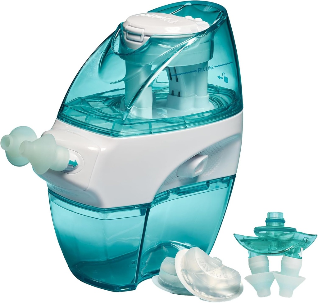 Navage Multi-User Bundle - Navage Irrigation System - Saline Nasal Rinse Kit with 1 Nose Cleaner, 30 Salt Pod 및 Extra Nasal Dock 및 Nose 베개 쌍