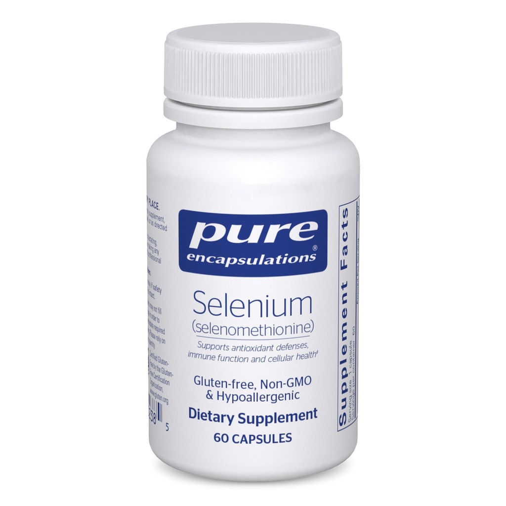 Pure Encapsulations Selenium - 200 mcg - 건강한 세포 기능, 면역 체계 & 산화 방지제 방어 - 미네랄 보충 - Vegan & 글루텐 무료 - 60 캡슐