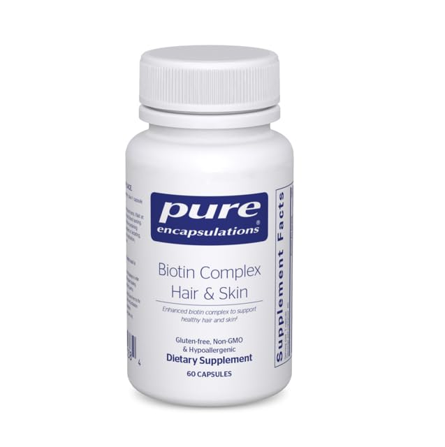 Pure Encapsulations Biotin Complex Hair & Skin | 건강한 모발과 피부 지원을위한 Biotin Complex | 60 캡슐