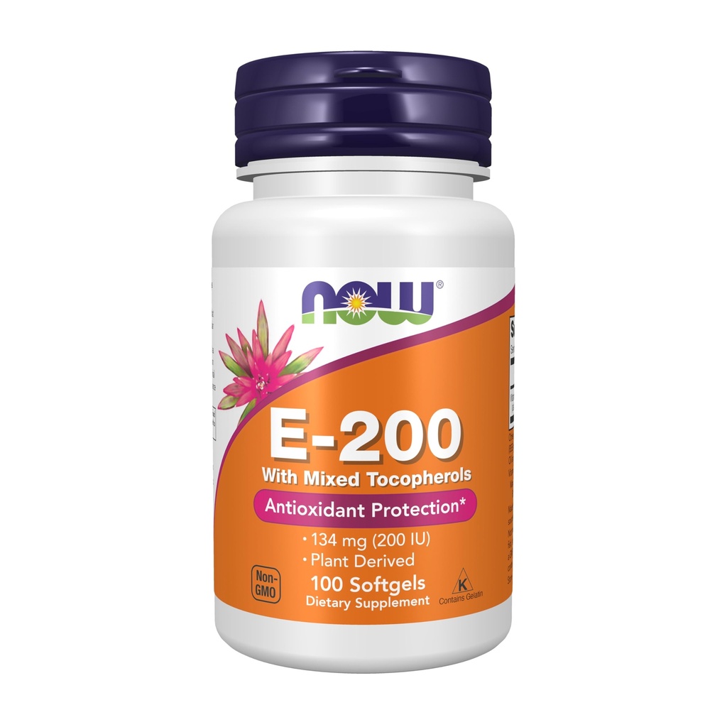 지금 식품 보충제, 비타민 E-200 IU 혼합 Tocopherols, 산화 방지 보호 *, 100 Softgels