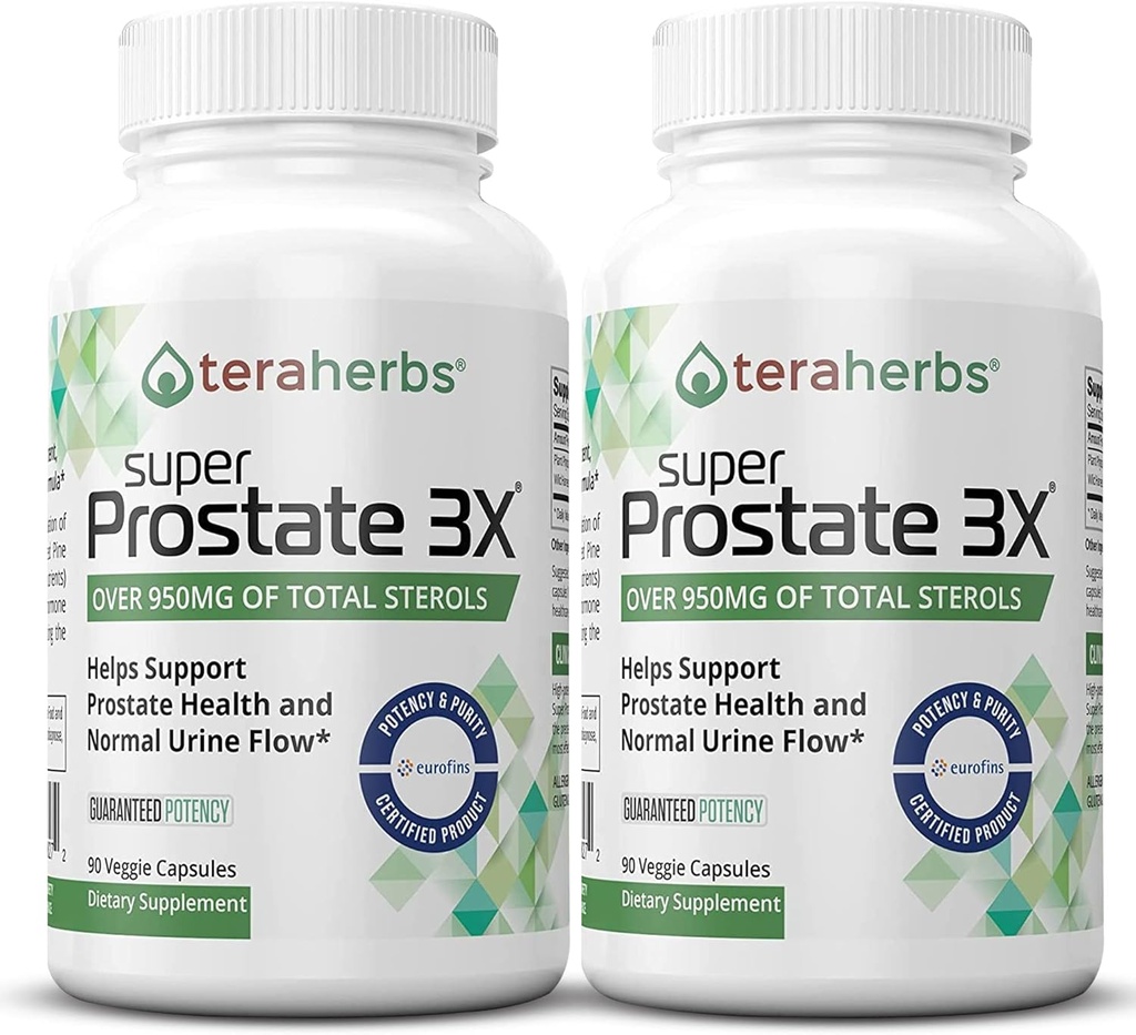 Tera Herbs Super Prostate 3X - Bladder Control, 호르몬 균형 & Enlarged Prostate & Frequent Urination에 대한 지원 - 남자 w/Beta Sitosterol에 대한 전립선 보조제는 Palmetto (2 팩)를 보았습니다.