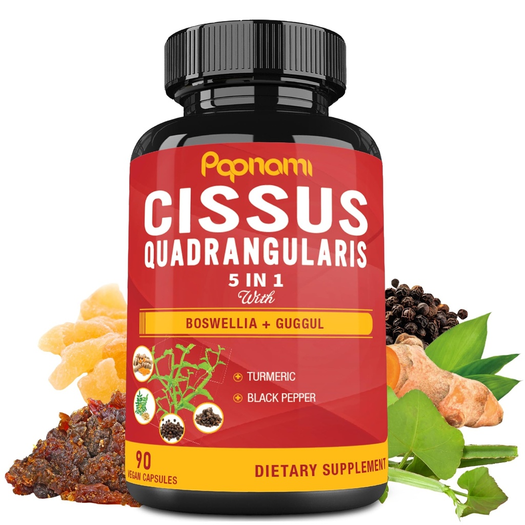 Super Cissus Quadrangularis 추출물 캡슐 Boswellia, Guggul, Turmeric, Pepper | 3 개월 공급