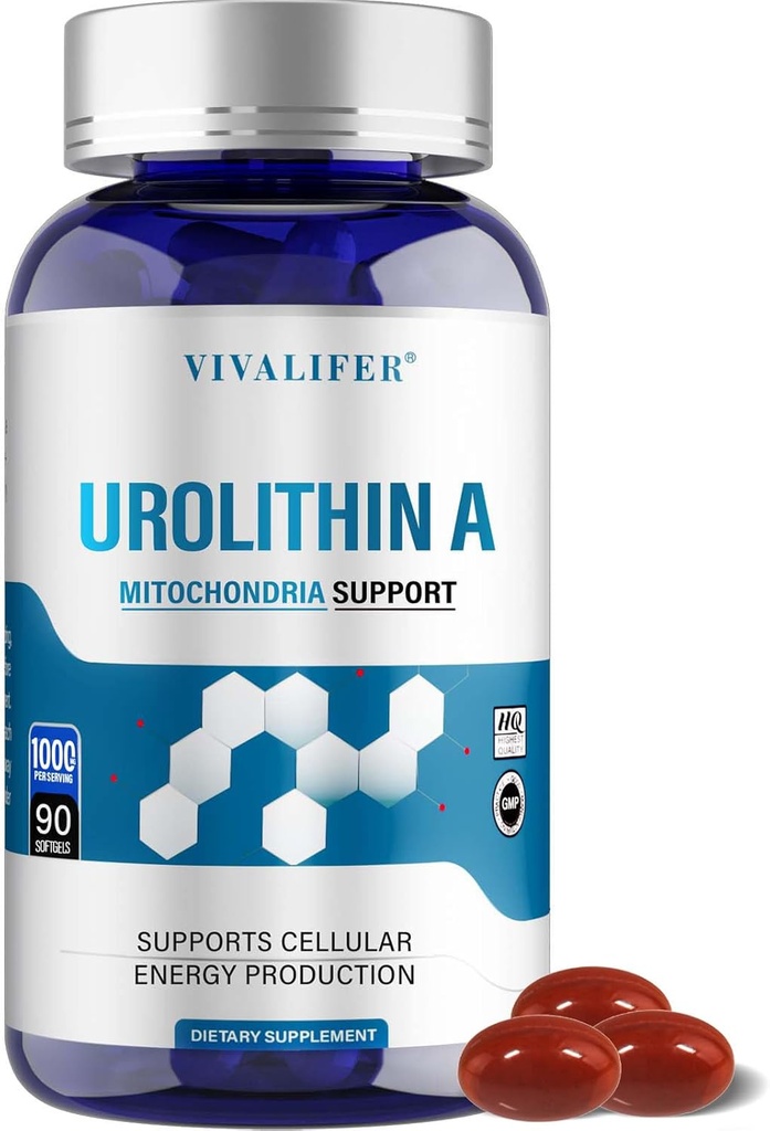1000 MG Urolithin 보충교재, 건강한 시효를 위한 90의 Softgels 강력한 산화 방지제 및 강화된 Mitochondrial 지원, 세포 수선