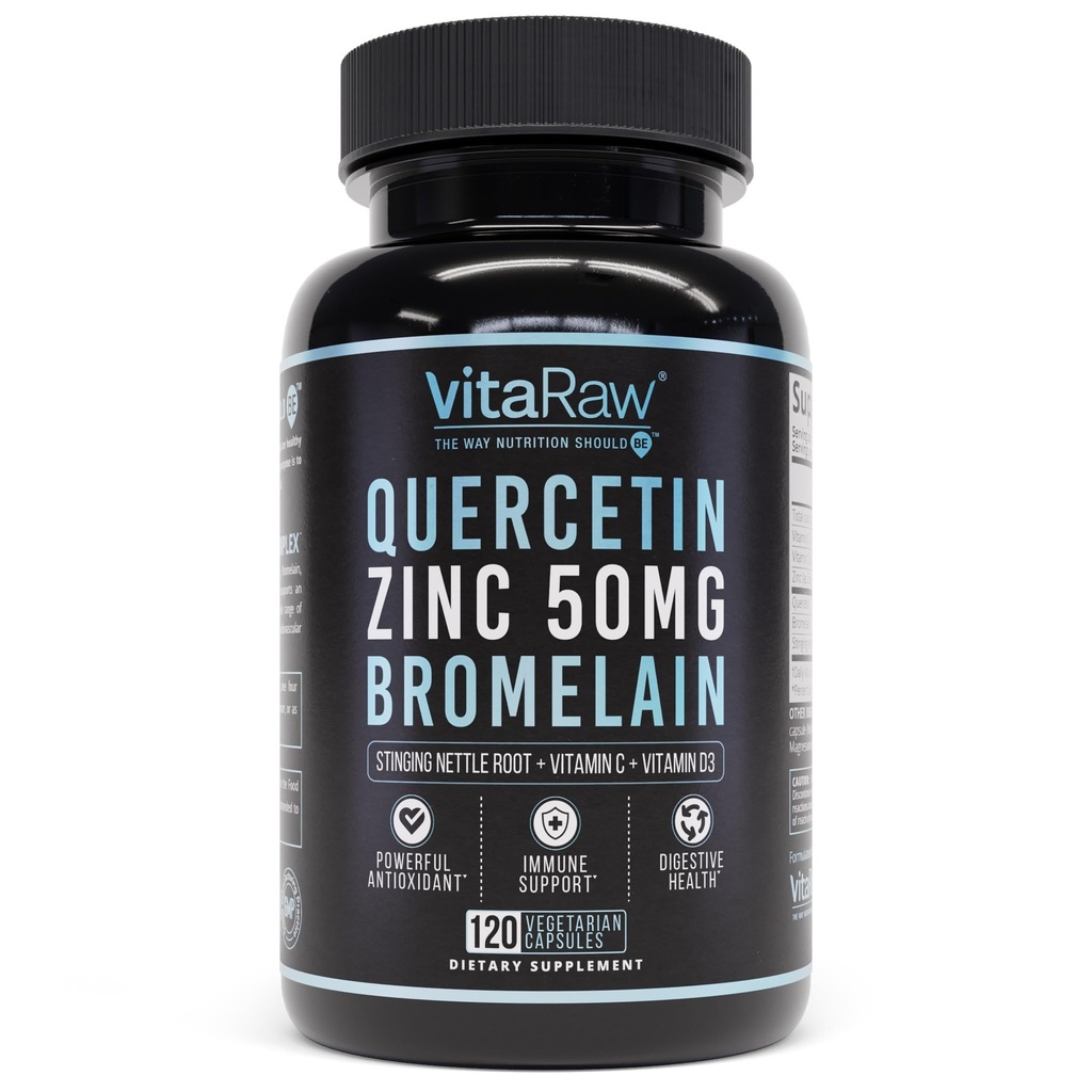 Bromelain 500mg 캡슐을 가진 Quercetin, 지원 면역 반응, 합동 안락, & 전반적인 웰빙 - 비타민 C, 아연 50mg, & 비타민 D3 5000 IU - 면제 건강 알약
