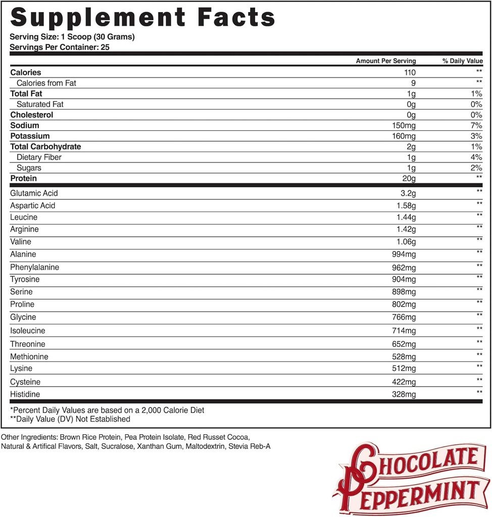 스틸 보조 식품 Veg-PRO | Vegan Protein Powder, Chocolate Peppermint | 25 서빙 (1.65lbs) | BCAA Amino Acid를 사용한 단백질 분말 | 글루텐 프리 | 비 유제품 | 저탄소 공식