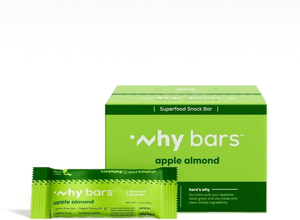 Protein Bar, Apple Almond, 2.04 Ounce Bar (12 Protein Bar) - Protein Bar Superfood, Gluten Free, Non GMO, Organic, Vegan, Simple 성분