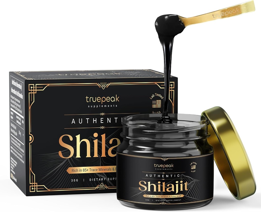 Himalayan Shilajit 수지 - 금 급료, 미국 실험실 Verified&Tested, 500 mg 최대 힘, Fulvic & Humic 산, 에너지 & 면역 지원, 30g를 가진 85의 추적 무기