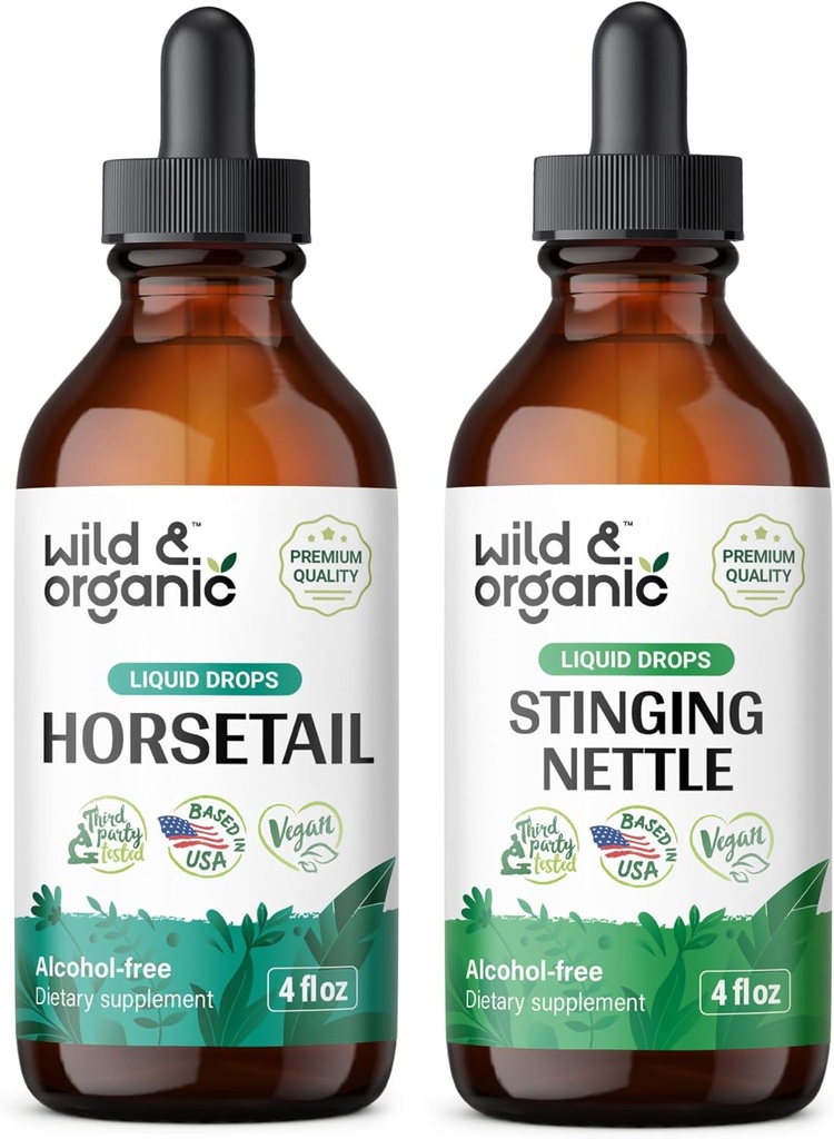 야생 & 유기 말테트 아연 4 fl oz & Sting Nettle Root Tincture 4 fl oz