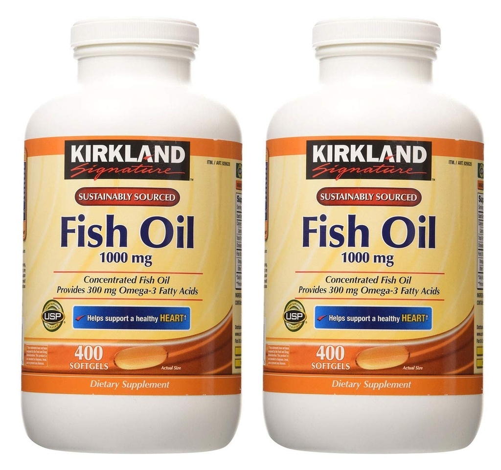 Kirkland Signature hgar Fish Oil Concentrate 2 팩, 400 개 (팩 2)