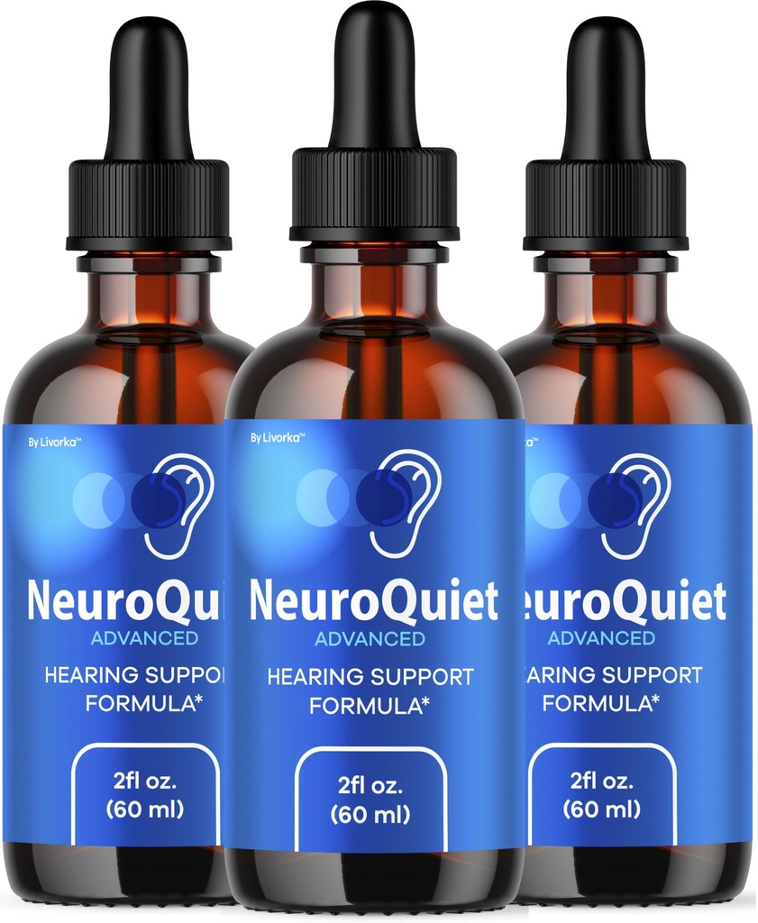 (3 팩) NeuroQuiet 드롭 - 공식 NeuroQuiet 매일 보청기 지원 귀 건강, 감사 Clarity & Inner Ear Balance 리뷰, 3 개월 동안 3 병