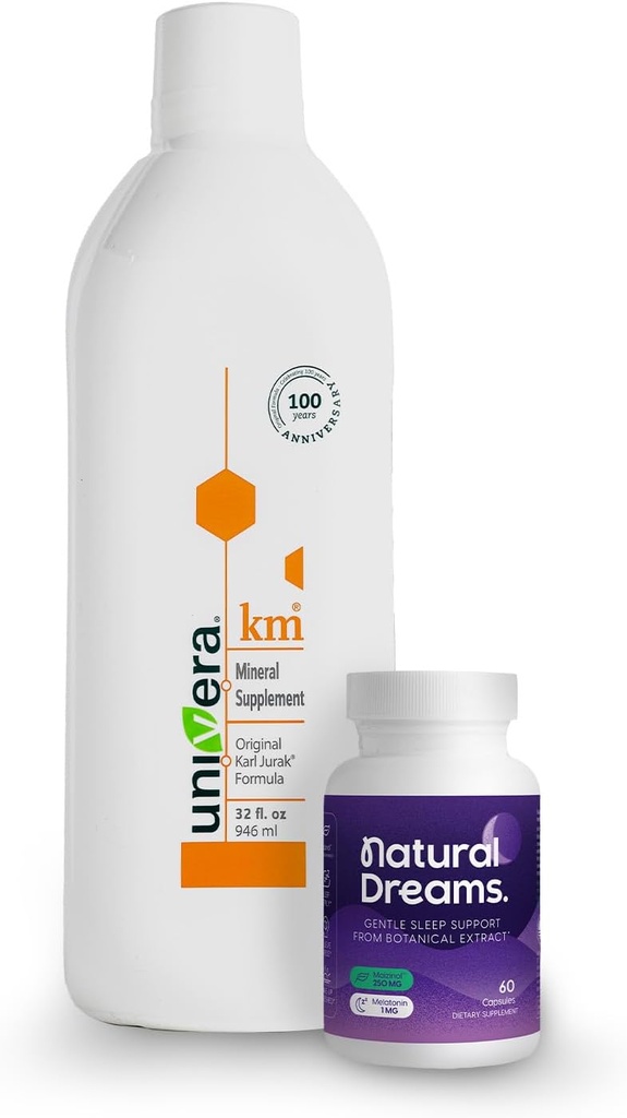 Univera Dream Wellness Combo, km & Natural Dreams, 칼륨 지원, 몸의 pH 혈액 균형, 깊은 수면 지원