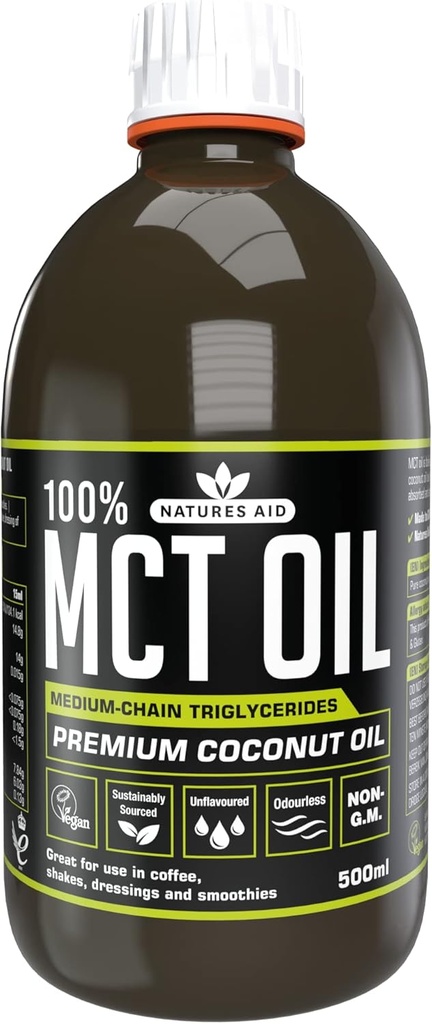 NATURES AID 맥트 오일 100 %, 500 ML