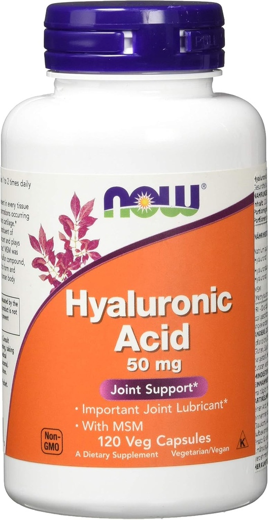 지금 음식 - MSM 50 mg와 Hyaluronic 산. - 120 채식 캡슐