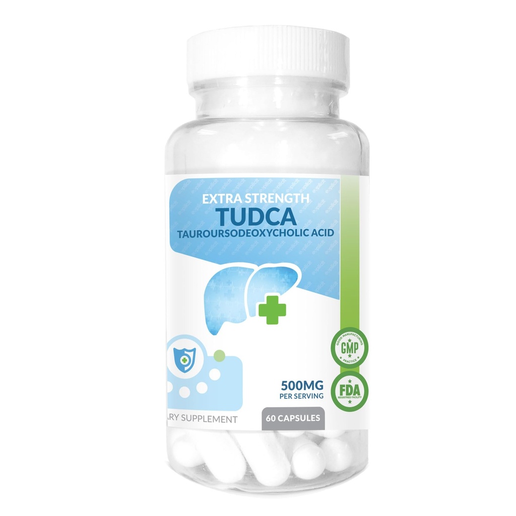 TUDCA (Tauroursodeoxycholic 산성) 간섭 지원 보충교재 - 봉사 당 500mg - 순수한 간섭 지원 & 건강 - 60 조사