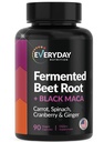 Organic Fermented Beet Root, Black Maca, Carrot, Spinach, Cranberry, Ginger |여성 및 남성용 전 건강 | 미국에서 제작 | 90 Veggie Capsule