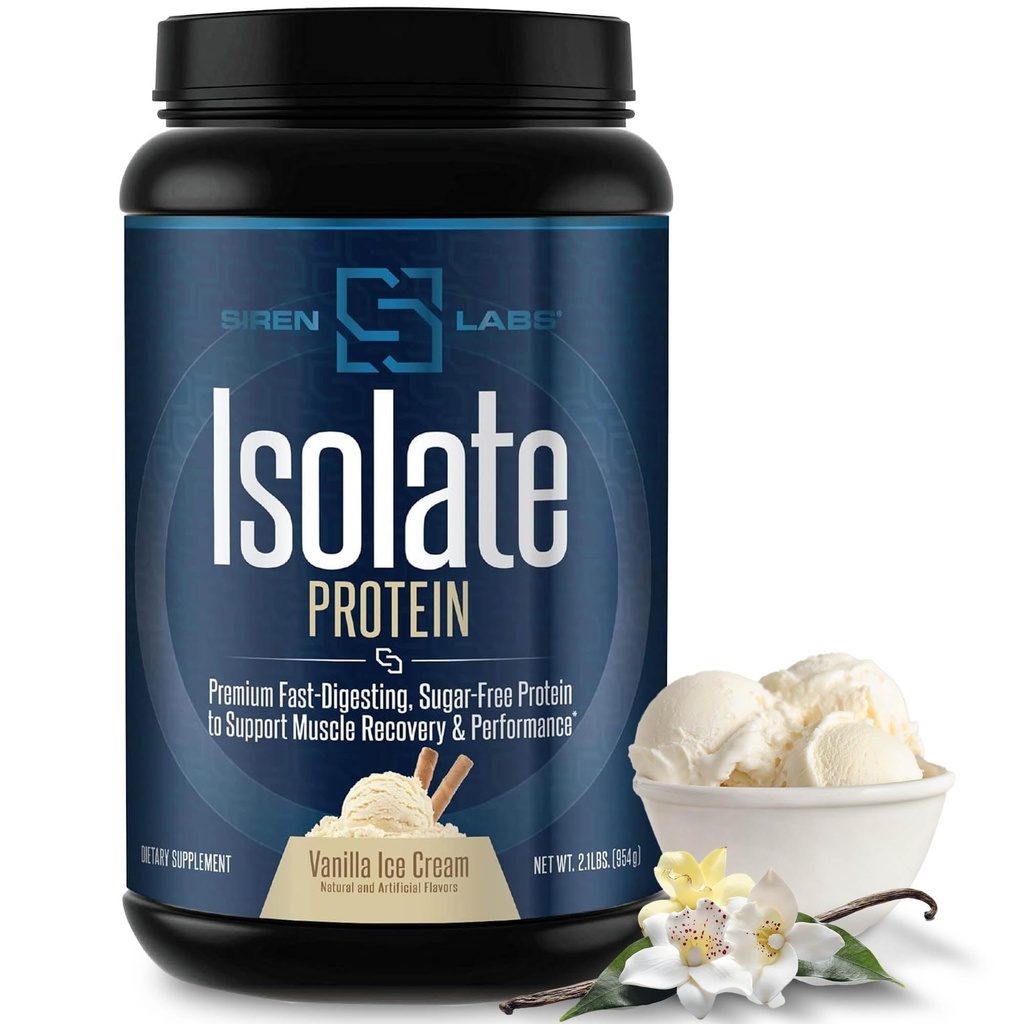 Isolate Premium Whey Protein Powder Keto Isolate 및 Lean 근육 성장 및 회복을위한 글루타민을 포함한 아미노산과 가수 분해 - Vanilla Ice Cream (30 서빙)