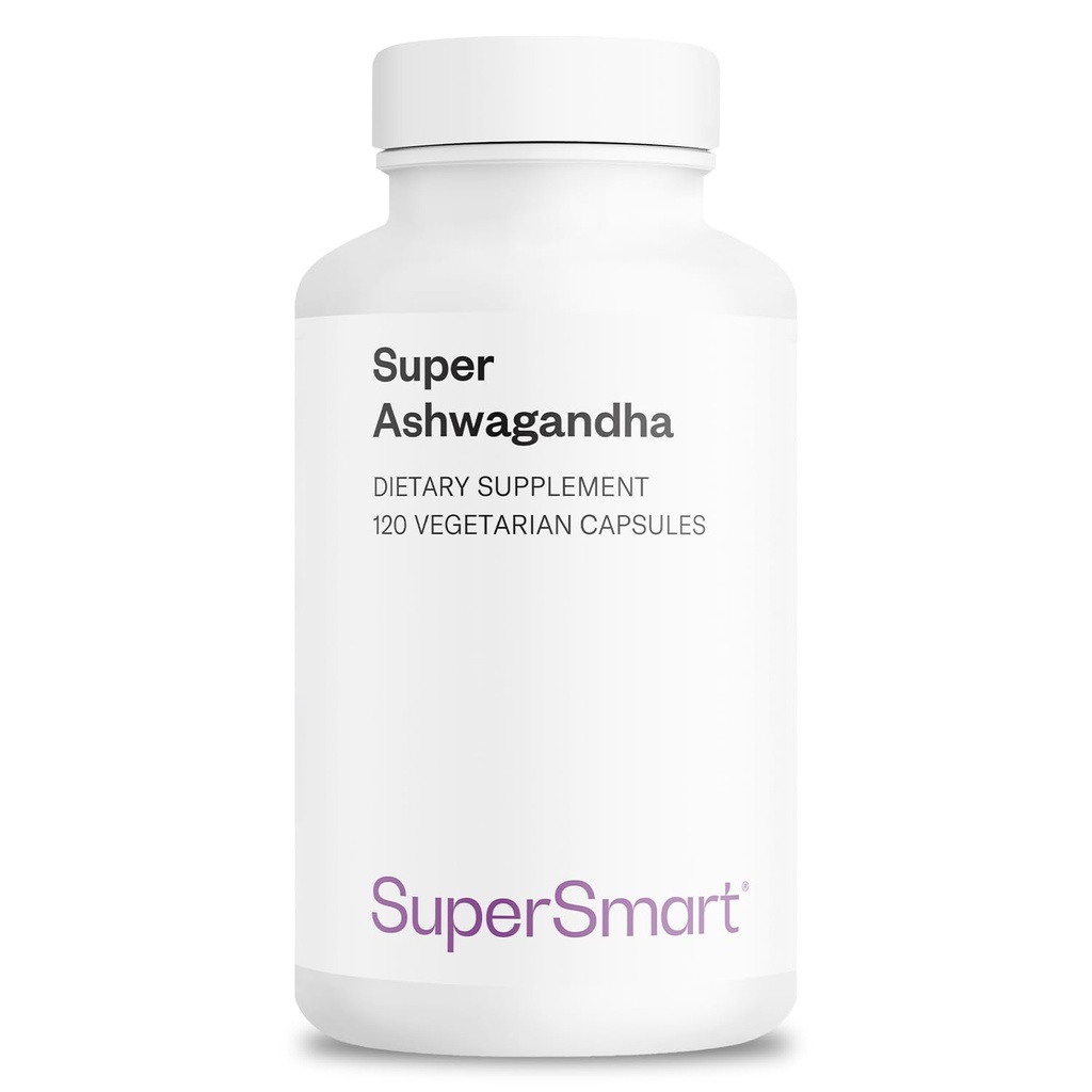 SuperSmart Super Ashwagandha 600mg / Day (Patented) - KSM-66 Ashwagandha - 높은 Potency 5 % Withanolides | 비 GMO 및 글루텐 무료 - 120 채식 캡슐